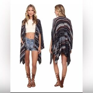 Free People The Big Trail Poncho Cardigan
